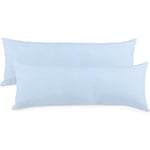 aqua-textil Classic Line Housse de Coussin Lot de 2 Fermeture Éclair Coton 40 x 145 cm Bleu Aqua