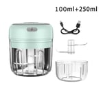 Mini Presse-ail Électrique Machine à Ail électrique Sans Fil Hachoir Alimentaire avec Lames Tranchantes - 250ML&100ML Vert