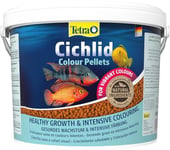 Tetra Cichlid Colour Pellets – Nourriture pour Poissons pour des Couleurs intenses et Lumineuses, en Particulier pour Les cichlidés de Couleur Rouge, Orange et Jaune, Seau de 10 l