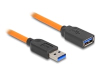 Delock - Usb-Förlängningskabel - Usb Typ A (Hane) Till Usb Typ A (Hona) - 20 V - 5 A - 1 M - Upp Till 5 Gbps Dataöverföringshastighet - Orange