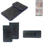 Protective cover for Motorola Edge 50 Pro dark gray blue edge Filz Sleeve Bag Po