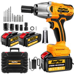 2500Nm 1/2" Cordless Electric Impact Wrench Drill Gun Ratchet Driver W/ Battery