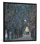 kunst für alle 'Encadré Image de Gustav Klimt Allée dans Le Parc de Château Kammer Impression d'art dans Le Cadre de Haute qualité Photos Fait Main, 100 x 100 cm, Noir Mat