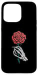 Coque pour iPhone 15 Pro Max Main squelette rose rouge fleur esthétique fleur rouge Saint-Valentin