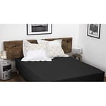 HOME LINGE PASSION, Fitted Sheet, Black, 90 x 190 cm + 30 cm, 100% Cotton, 57 Thread Count, Oeko-TEX Label