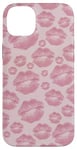 iPhone 14 Plus Lip Stick Pink Kisses Marks Valentine Makeup Lover For Girls Case