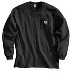 Carhartt Mens Workwear Pocket T Shirt Long Sleeve - Black Cotton - Size 2XL