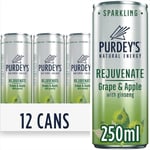 Purdey’s Rejuvenate Natural Energy Drink 12 x 250 ml Cans 