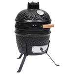 Kamado Rökgrill 2-i-1 keramik 56 cm svart