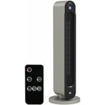 Chauffage soufflant oscillant 1100/2200 w - mini radiateur céramique ptc - télécommande incluse - chauffage d'appoint gris noir