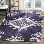 SAFAVIEH Trendy Transitional Rug for Living Room, Dining Room, Bedroom - Stonewash Collection, Short Pile, in Deep Purple, 122 X 183 cm