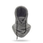 Sherpa Hood Ski Mask Vinter Balaclava Kallt väder Vindtät Justerbar Varm Vinter Huva Cover Hatt Cap Halsduk Grey