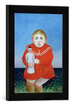 kunst für alle 'Image encadrée de Henri J.F. Rousseau The Girl with A Doll, c.1905, dans Le Cadre de Haute qualité Photos Fait Main Impression Artistique, 30 x 40 cm Noir Mat