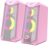 Havit SK202 Computer Speakers RGB - högtalare - Rosa