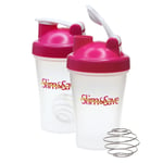 2x Smart Protein Shaker Bottle Mixer Cup 400ml Shake Sports Drink Blender Pink