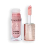 Revolution, Pout Bomb Gloss Scintillant, Gloss Lèvres Ultra Brillant avec Acide Hyaluronique & Parfum Vanille, Shine Pink