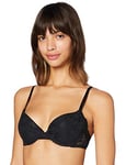 Iris & Lilly Soutien-Gorge Push-Up en Dentelle Femme, Noir, 85B