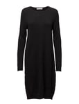 Viril L/S Knit Dress Knälång Klänning Black Vila