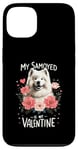 Coque pour iPhone 13 Roses Flowers Valentine's Day Samoyed Dog Sammies