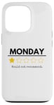 Coque pour iPhone 13 Pro Monday Would Not Recommend One Star Funny Office Blague