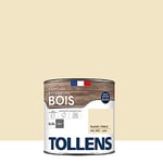 TOLLENS - Peinture extérieure bois 2 en 1 - Ultra Résistante - Finition Satin - Laque Riche en Résine - Pour Toute Boiserie Extérieure - Sans Sous-Couche - Blanc Perle - 0,5L = 8m2