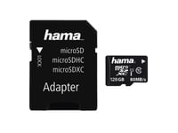 Hama 128Gb Microsdxc, 128 Gb, Microsdxc, Klasse 10, Uhs-I, 80 Mb/S, Svart