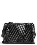 Armani Exchange Margaret, Poco intérieur zippé, poignée à chaîne, Sac à bandoulière Femme, Noir, Taille Unique