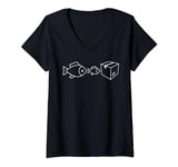 Big Fish Little Fish Cardboard V-Neck T-Shirt