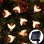 Outdoor Bee String Lights, BR-Vie 6.5M 30 LED Solar String Lights Outdoor Solar Bee String Lights Dekoration för hem, uteplats, fest, Christm Sunmostar