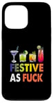 Coque pour iPhone 13 Pro Max Festive As F ck Cocktail de Noël amusant