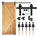 6.6FT/201CM Systeme Porte Coulissante,Quincailleri Kit de Rail pour Porte Coulissante, Ensemble Industriel pour Porte Coulissante Interieur, Améliorer