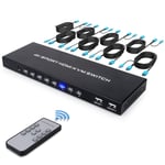 Switch Kvm Hdmi 8 Ports, Commutateur Kvm Hdmi Prend En Charge 4K @ 30Hz, Avec Télécommande Ir Et 4 Hub Usb2.0, Pour Partager Clavier, Souris Et Imprimante[PCZ230082]