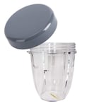 Utiz 18oz/500ml Small Cup with Flat Lid Cap for Nutribullet 600W 900W Blender Juicer (18oz)