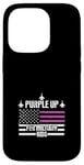 Coque pour iPhone 14 Pro Purple Up For Military Kids Drapeau américain Enfant militaire