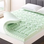 Best Price Mattress Surmatelas en Mousse à mémoire de Forme de 10,2 cm à 5 Zones avec Infusion de thé Vert apaisante, certifié CertiPUR-US, Grand lit Court