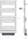 Radiateur sèche-serviette électrique 1000W et soufflant 7500W blanc - Barres plates - Thermostat déporté