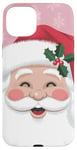 iPhone 15 Plus Vintage Pink Christmas Cute Funny Santa Claus Holiday Xmas Case