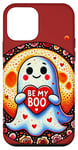 Coque pour iPhone 12 mini Be my Boo Illustration fantôme Saint-Valentin