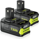 Pdstation - 2Pack Pour Ryobi 18V Batterie 7.0Ah Lithium one Plus P108 P107 P105 P104 P103 P102 RB18L50 RB18L40 Remplacement pour Ryobi 18V Outils