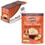 Idahoan Bacon & Cheese Mash Potato - Instant Mash Potatoes Cooks in 1 Minute Ready to Eat Food Bacon & Cheese Bulk