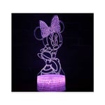 Nattlampa Minnie Mouse Illusion Lamp 3D LED Nattlampa med Touch Control Jul Födelsedagspresent till Barn [Energiklass A+++]-