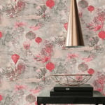 AS Creation Pink 37466-2 Asian Fusion Lanterns Chinese Wallpaper Subtle Sheen