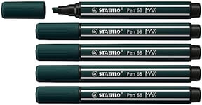 Feutre dessin STABILO Pen 68 MAX ARTY - Lot x 5 Feutres Coloriage Pointe Large - vert sapin