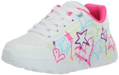 Skechers Street Girls Baskets, White Synthetic/Neon Multi Trim, 37 EU