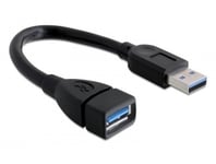 DELOCK – Extension cable USB 3.0 Type-A male > USB 3.0 Type-A female 15 cm black (82776)