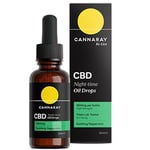 Cannaray CBD Oil Drops for Night-Time, 1800mg, Soothing Peppermint | Strong High Strength 6% CBD with Added Hemp Oil | Vegan, THC-Free & GMO-Free (30ml)