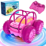 MaxTronic Chargement Direct Voiture télécommandée avec LED Réglable, Amphibie RC Radiocommandée pour Enfant 4WD 360° Rotation, 2.4Ghz Tout Terrain Crawlers Fête Cadeau 3-12 Ans Garçon Fille