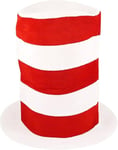 KIDS ADULTS CAT IN THE HAT FANCY DRESS HAT Dr Suess RED & WHITE STRIPED BOOK DAY