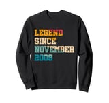 15 Year Old Legend Since November 2009 Vintage 15th Birthday Sweatshirt