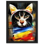 Street Cat Third Eye Psy-Fi Portrait Artwork Framed Wall Art Print A4